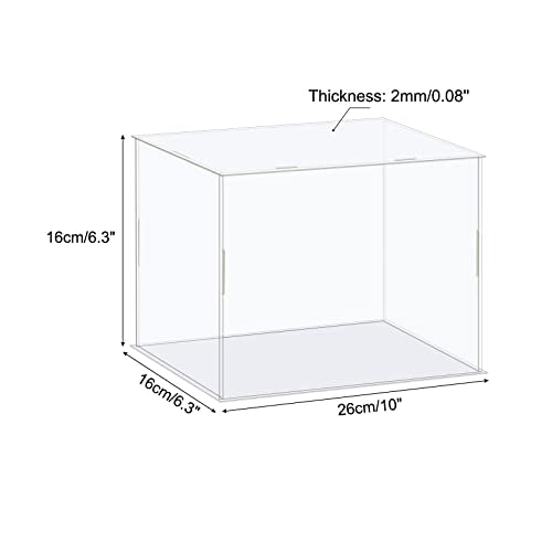 MECCANIXITY Acrylic Display Case Box Clear Dustproof Protection Showcase 10x6.3x6.3 Inch for Collectibles Display - size: 10x6.3x6.3 Inch