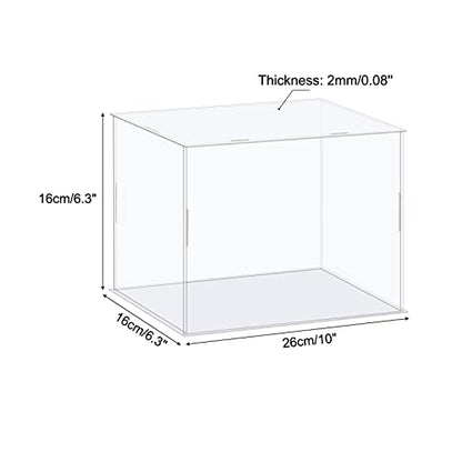 MECCANIXITY Acrylic Display Case Box Clear Dustproof Protection Showcase 10x6.3x6.3 Inch for Collectibles Display - size: 10x6.3x6.3 Inch