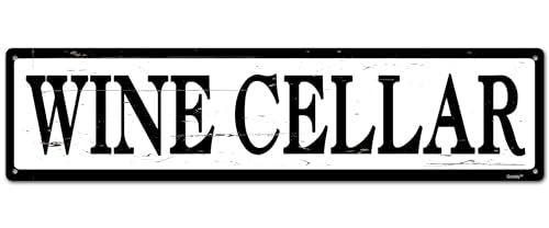 Home Room Sign,Wine Cellar Sign,Wall Decor for Home "WINE CELLAR" 4 * 16" Metal Aluminum Sign - color: Num008