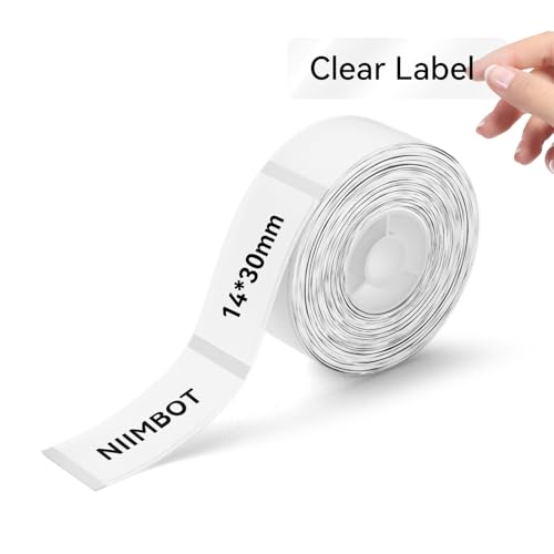 NIIMBOT Label Maker Tape for D11/D110/D101 Label Maker, 14 x 30 mm (0.55'' x 1.18'') for Home Office Labeling Tape Replacement, Clear - color: Clear