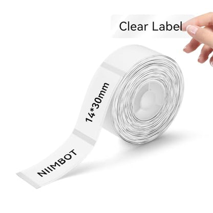 NIIMBOT Label Maker Tape for D11/D110/D101 Label Maker, 14 x 30 mm (0.55'' x 1.18'') for Home Office Labeling Tape Replacement, Clear - color: Clear