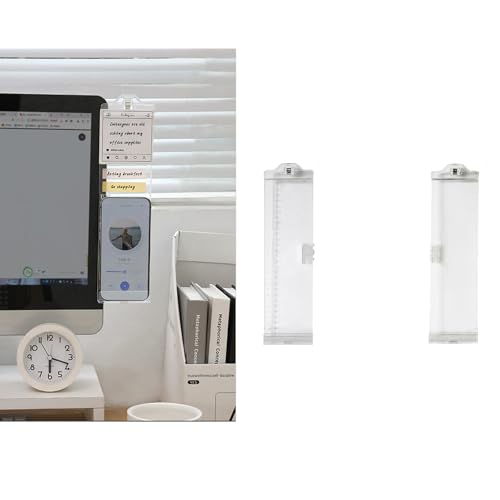 Computer Monitor Memo Message Board,2PCS Transparent Computer Side Panel,Note Holder for Computer Screen,Office Desk Accessories.