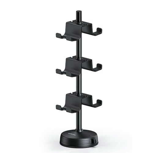 MANMUVIMO Headphone Controller Storage Stand Holder with Anti-Slip Stable Suction Cup 3 Tiers, Universal Storage Display Stand for Desk Compatible for PS5/PS4/Xbox Series/Xbox One - size: 3 Tier Controller Holder Black