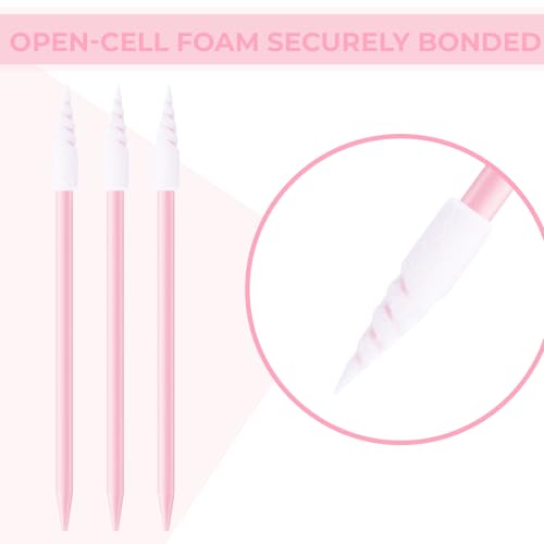 Chinco 200 Pcs Cleaning Swabs 2.56 Inch Sponge Tip Swabs Sticks for Printer Heads, Scanners, Camera Lenses, Chip Hard Disk Industries, Optical Lenses and Optical Equipment Makeup(Pink) - color: Pink