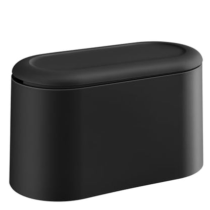 SUBEKYU 0.5 Gal Mini Countertop Trash Can with Lid for Desktop, Small Garbage Can for Office, Tiny Wastebasket, Plastic,Black - color: Black 0.5 Gal with Lid