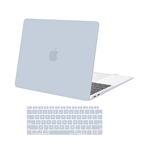 MOSISO Compatible with MacBook Air 13 inch Case M1 2021 2020 2019 2018 Release A2337 A2179 A1932 Touch ID, Plastic Hard Shell Cover&Keyboard Cover for MacBook Air 13.3 inch Case M1, Baby Blue - color: Baby Blue