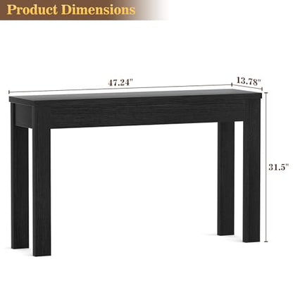 Armocity Console Table, 47" Farmhouse Wood Entryway Table, Sofa Tables Narrow Long Behind Couch, Entry Table for Entrance, Hallway, Living Room, Embossed Black - color: Embossed Black, size: 47"