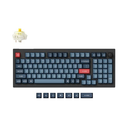 Keychron V5 Max Custom Wireless Mechanical Gaming Keyboard with Number Pad, 96% Layout QMK/VIA 2.4 GHz/Bluetooth 5.1/Wired, RGB Backlit Hot-Swappable Gateron Banana Switch for Mac Windows Linux - color: Gateron Jupiter Banana Switch