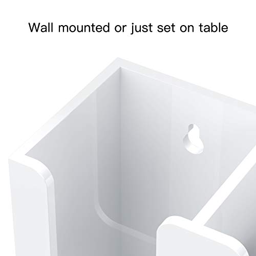 Richboom Acrylic Coffee Cup and Lid Storage Organizer Holder, 2 Compartments, White - color: White