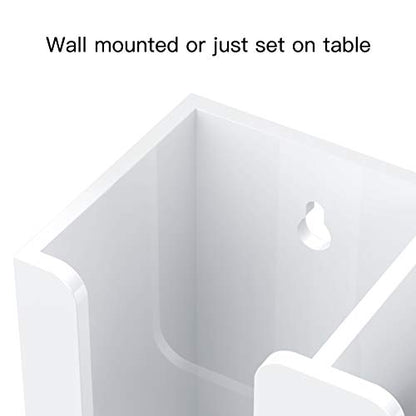 Richboom Acrylic Coffee Cup and Lid Storage Organizer Holder, 2 Compartments, White - color: White
