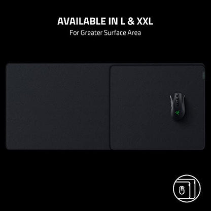 Razer Strider Hybrid Mouse Mat with a Soft Base & Smooth Glide: Firm Gliding Surface - Anti-Slip Base - Rollable & Portable - Anti-Fraying Stitched Edges - Water-Resistant - Large - color: Classic Black, size: 15.8L x 17.7W inches