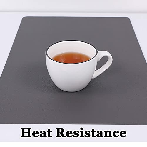 Wipeable Placemats Leather Table Mats Waterproof Heat-Resistant Easy to Clean for Dining Table Set Kitchen Table (4, Grey) - color: Gray, size: set of 4