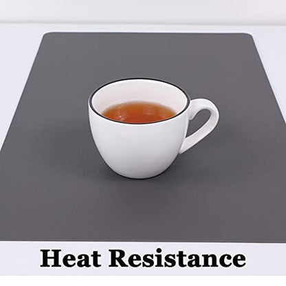 Wipeable Placemats Leather Table Mats Waterproof Heat-Resistant Easy to Clean for Dining Table Set Kitchen Table (4, Grey) - color: Gray, size: set of 4