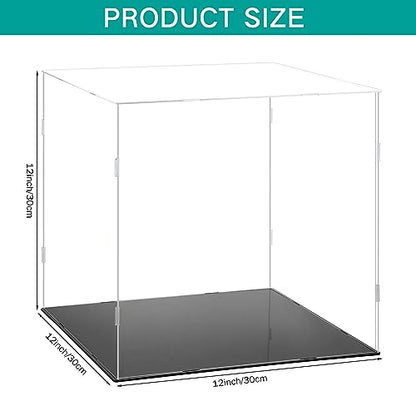 Yungyan 1 Pack Clear Self-Assembly Acrylic Display Case Transparent Dust Proof Protection Showcase for Figurine Collectibles Basketball Soccer Football Helmet (12 x 12 x 12 Inch) - size: 12 x 12 x 12 Inch