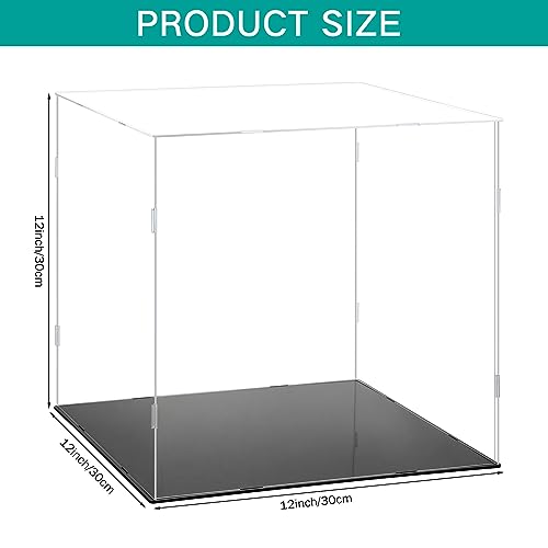 Yungyan 1 Pack Clear Self-Assembly Acrylic Display Case Transparent Dust Proof Protection Showcase for Figurine Collectibles Basketball Soccer Football Helmet (12 x 12 x 12 Inch) - size: 12 x 12 x 12 Inch