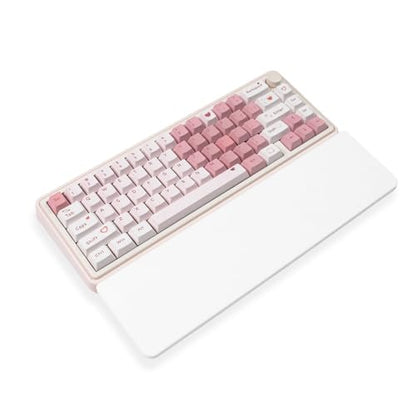 Ergonomic 75% Keyboard Wrist Rest-12.8" Silicone Non-Slip Keyboard Hand Rest, Relief of Hand Pain(White) - color: White