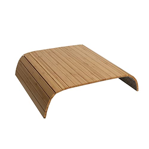 GEHE Sofa Arm Tray Table - Flexible/Foldable Couch Arm Table Perfect for Drink & Snacks Great Armrest Tray (16.5" L x 13.25" W x 0.35" H, Natural Bamboo) - color: Natural Bamboo