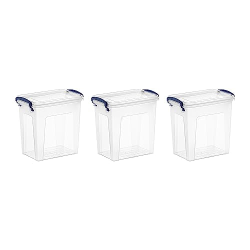Superio Storage Bins with Lids- 3 Pack, 2.5 Qt Clear Boxes for Organizing, Stackable Plastic Containers- BPA Free, Non-Toxic, Odor Free, Organizer for Home, Office, Dorm - size: 2.5 Qt, style: 3 Pack