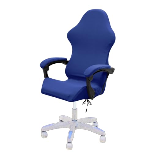 Gaming Chair Cover Set with Armrest Covers, Stretch Ruffled Slipcover for Racing Office Computer Reclining Chairs (Royal Blue) - color: Royal Blue