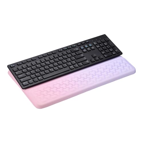 PATIKIL Computer Keyboard Stand with Wrist Rest, Computer Wrist Support Pad, Keyboard Stand Riser Holder Pad for Office Desk Gaming Home, Pink and Purple - color: Pink and Purple