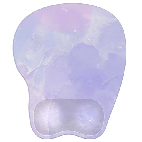 Mouse Pad with Wrist Rest Ergonomic Mouse Pad with Comfortable M-Shape Pain Relief Wrist Support Non-Slip PU Base Mousepad for Laptop, Office & Home (Lavender) - color: Lavender