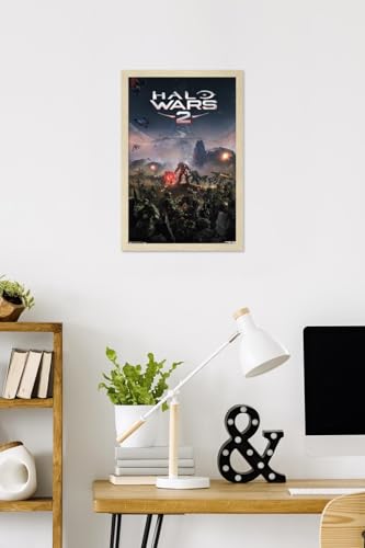 Halo: Halo Wars 2 - Key Art Wall Poster, 22.4L" x 14.7W", Blonde Framed Version - color: Blonde Framed Version, size: 22.4"L x 14.7"W