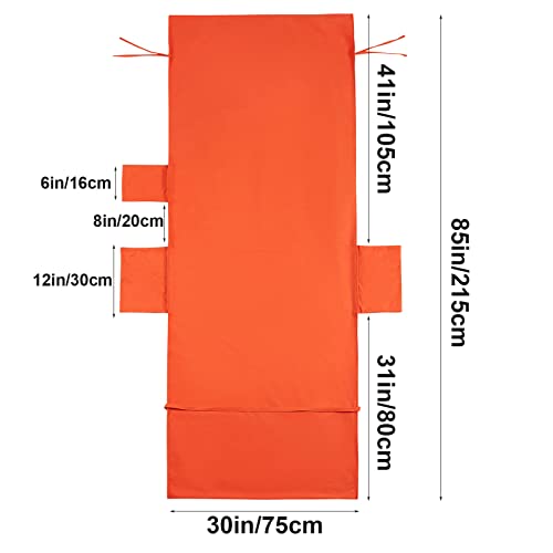 VOCOOL Chaise Lounge Chair Towel Covers with Side Pockets, 85" x 30" Orange | Soft Thick Quick Dry, Beach Chair Cover Pool Chair Towel, Lounge Chair Cover, for Pool Sun Lounger Hotel Sunbathing Vacation - color: Orange