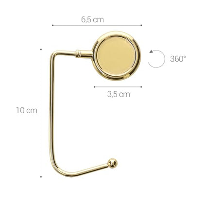 kwmobile Purse Hook for Table - Set of 2 Purse Holder - Handbag Hanger - Portable Bag Holder - Bag Hooks for Desk - Table Hook Gold/Copper - color: gold / copper