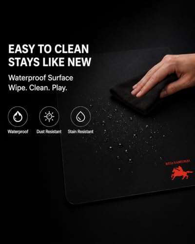Tempered Glass Gaming Mouse Pad, Micro-Etched Ultra-Smooth Surface, Hard Mouse Pad for Fast Glide, Precision Tracking, Speed & Control, Non-Slip Base, 16.1" x 12.2" - color: Black