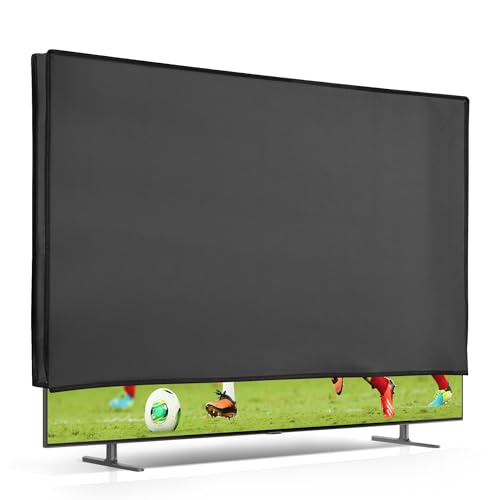 kwmobile Indoor 43" TV Cover – Television Dust Cover Screen Protector – TV Screen Dust Protection – Synthetic Fabric Dark Grey - color: dark grey, size: 43" TV