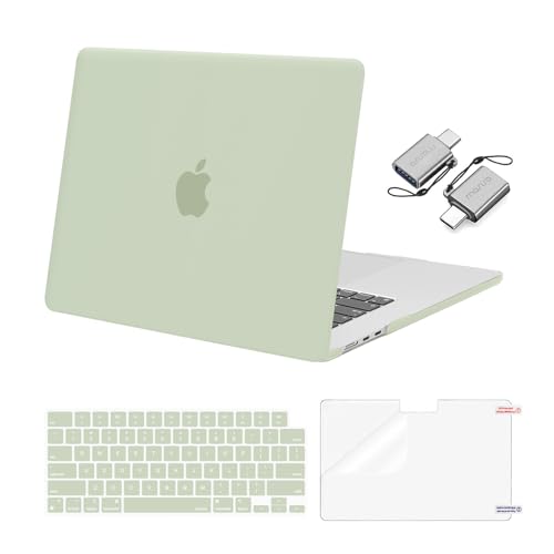 MOSISO Compatible with MacBook Air 15 inch Case M5 2026 M4 2025 M3 M2 2024 2023 A3448 A3241 A3114 A2941, Hard Shell&Keyboard Cover&Screen Film&Type C, Great for Study Travel Work, Sage Green - color: Sage Green
