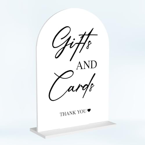Cards and Gifts Sign for Wedding Acrylic Wedding Welcome Arch Wedding Reception Decor Table Signs for Ceremony and Reception 7 x 5 Inches - color: Gifts