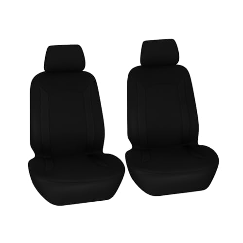Bittwee Car Front Seat Cover Only, Breathable Sporty Vehicle Front Seat Protector with Separate Headrest Cover, Scratchproof Auto Chair Protection Accessories, Universal for Vehicles (Black) - color: Black