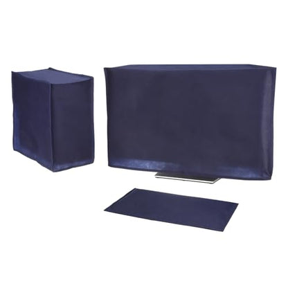 PATIKIL Computer Dust Cover Set, 26" Monitor Keyboard and Host PC Dust Proof Computer Protection Case for Desktop PC CPU Protector - 3Pcs (Blue) - size: 26"