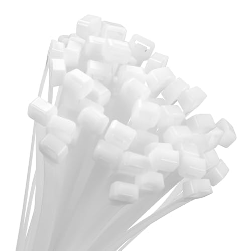 18 inch White Zip Ties Heavy Duty 500 PACK, 200 LBS Ultra Exclusive Strong Plastic Wire Ties, Large Cable Ties Extra Long Tie Wraps, Indoor and Outdoor UV Resistant - color: White, size: 18 inch(500Pcs)