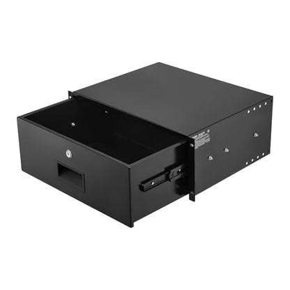 VEVOR 4U Rack Drawer, Lockable Server Cabinet Case, 13.8'' Depth Server Rack Mount Drawer, for 19'' Network Equipment/DJ/AV Rack or Cabinet Enclosure, 50 lbs Max Load, with Cable Management Holes - size: 4U