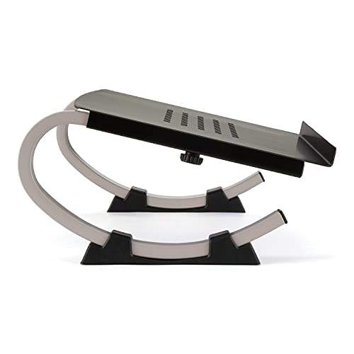 Allsop Redmond Adjustable Laptop Stand, Vented Curved Sturdy Metal Ergonomic Riser, Black (ASP30498) - style: Laptop Stand