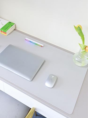Double Sided Desk Mat, Mouse Pad, Waterproof Leather Desk Table Protector, Large Mouse Keyboard Pad Desk Blotter Pad for Home, Office, Work, Light Blue+Gray - color: Light Blue+gray