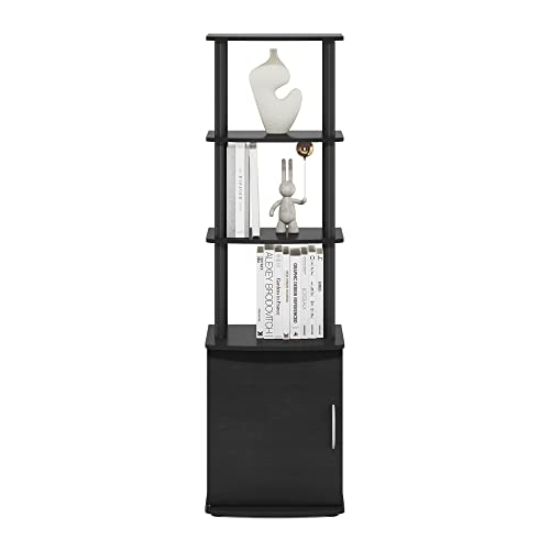 Furinno Turn-N-Tube Tall TV Entertainment Side Table Display Rack with Storage Cabinet, 3-Tier, Blackwood/Black - color: Blackwood/Black, size: 3-Tier Cabinet