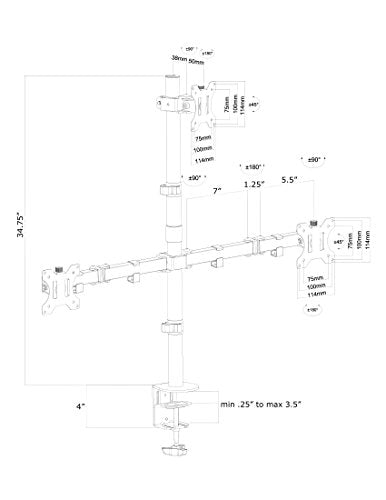 VIVO Triple LCD Monitor Desk Mount Stand Heavy Duty and Fully Adjustable, 3 Screens up to 30 inches STAND-V003T - size: 13" to 30" screens, style: Desk Mount