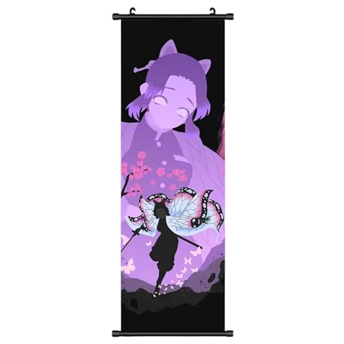 Anime Wall Scroll Banner, Lightning Shinobu Art Design, Soft Fiber Fabric, 27.5 x 9.8 Inches, Vertical Hanging Poster for Bedroom and Gaming Room