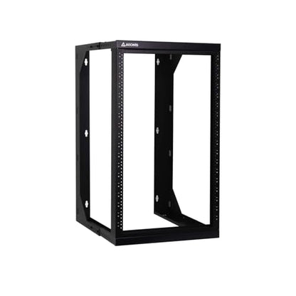 AEONS 18U Wall Mount Server Rack IT Open Frame Swing Gate 19 Inch Depth-Adjustable Rack with Swing Out Hinged Gate Black - style: 18U-Swing Gate