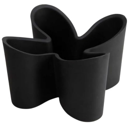 Khakho Flower Shape Remote Control Holder,Desk Organizer Storage Container, Office Supplies Desktop Organizer Rack,Multi-Functional Remote Control Box (Black) - color: Black