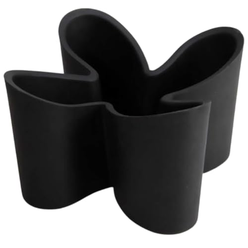 Khakho Flower Shape Remote Control Holder,Desk Organizer Storage Container, Office Supplies Desktop Organizer Rack,Multi-Functional Remote Control Box (Black) - color: Black