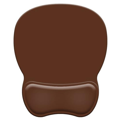 Ergonomic Mouse Pad with Wrist Rest, Comfortable Gel Concave Mouse Pad with Non-Slip Base, Pain Relief Mouse Pads with Smooth Wrist Support for Office & Home (Brown) - color: Brown