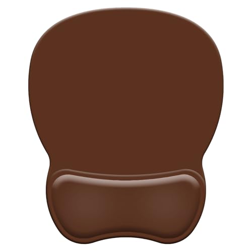 Ergonomic Mouse Pad with Wrist Rest, Comfortable Gel Concave Mouse Pad with Non-Slip Base, Pain Relief Mouse Pads with Smooth Wrist Support for Office & Home (Brown) - color: Brown