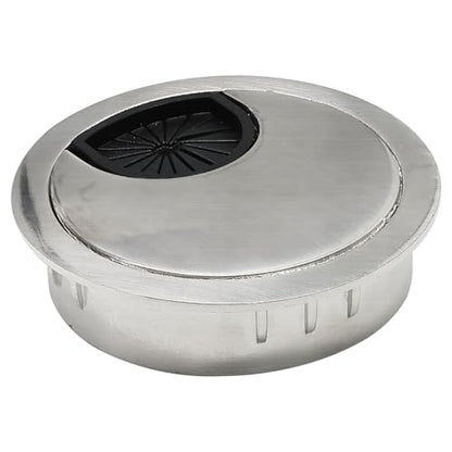 Desk Grommet 2-1/16" (53 mm), Desk Cord Hole Cover, Cable Grommet Metal Zinc Alloy Materilal, Desk Hole Grommet for Office and Home Table Cable, Detachable Cable Cord Organizer-Brushed Silver - size: 2-1/16" (53 mm), style: Brushed Silver