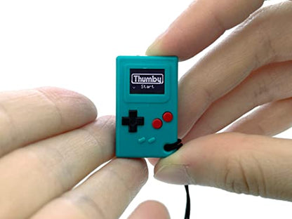 TinyCircuits | Thumby Programmable Game Console Keychain – Retro Gaming Fun Mini-Console, STEM Learning, USB Rechargeable, 5 Preloaded Games (Teal) - style: Teal
