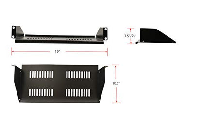 Aeons 2U 19-inch Universal Server Shelf Rack Mount Vented Cantilever Center Mount Shelf 10-Inch Deep, Fixed Server Rack Cabinet Vented Shelf Black - 10" Depth - style: 2U-10" Vented
