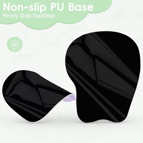 Mouse Pad with Wrist Rest Ergonomic Mouse Pad with Comfortable M-Shape Pain Relief Wrist Support Non-Slip PU Base Mousepad for Laptop, Office & Home (Pink Olive Painting) - color: Pink Olive Painting